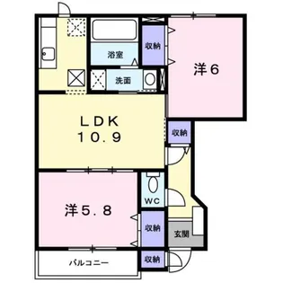 セゾン・グラシューI【1階】の間取り