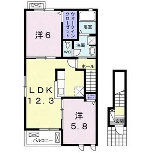 リバーテラス【2階】の間取り