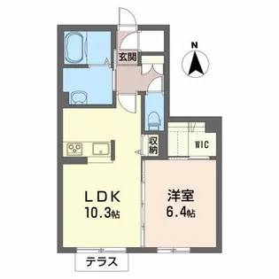 シャーメゾン フルールオオノ【1階】の間取り