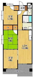 ハーゲンベルグ立花【3階】の間取り