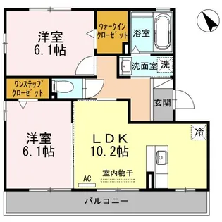アヴェク・トワ【2階】の間取り