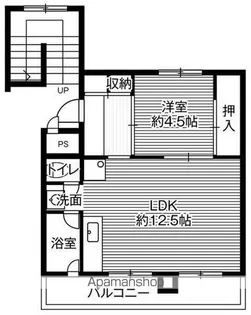 ビレッジハウス新川5号棟【4階】の間取り