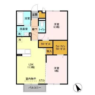 シュロス蒲地B【2階】の間取り