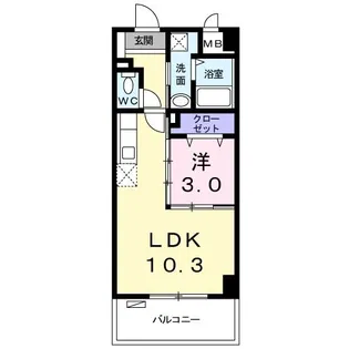 サウスひまわり【4階】の間取り