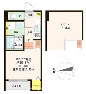 ハーモニーテラス林寺V【2階】の間取り