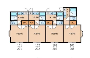 カスタードコートS【2階】の間取り