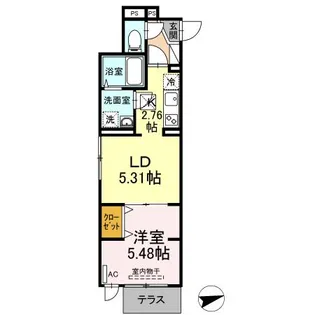 アナシエ久が原【1階】の間取り