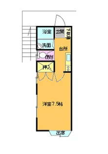 エスポワールB-2【1階】の間取り