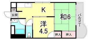 マンション御影【4階】の間取り