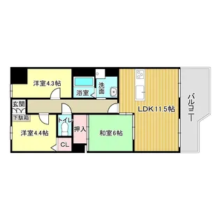 朝日プラザ・アーバネート奈良【5階】の間取り