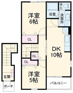 クリスタルB【2階】の間取り