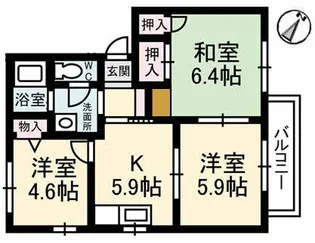 ノスタルジーハイツ B棟【2階】の間取り