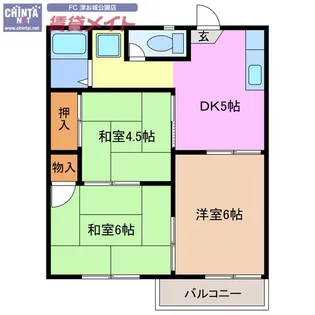 コーポあかつき A棟【1階】の間取り