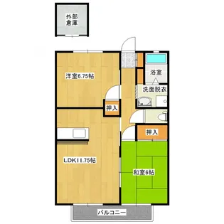 コーポラスかわの【2階】の間取り