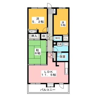 ベルクリア【6階】の間取り