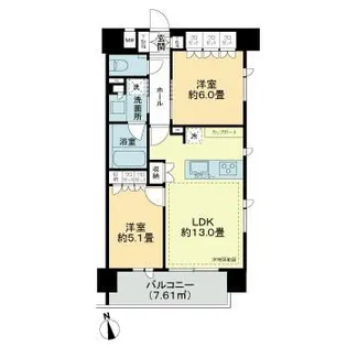 GREENPARK中央湊【2階】の間取り