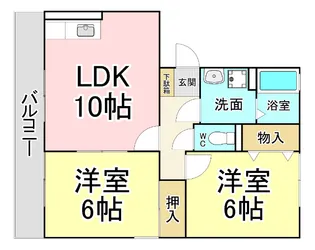 福岡県北九州市小倉南区南方5【アパート】の間取り