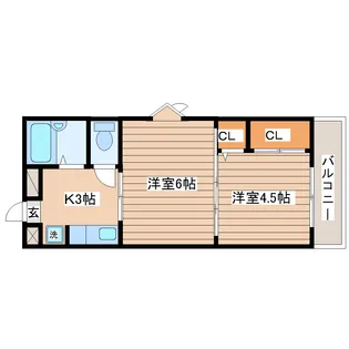 平和マンション上杉【3階】の間取り