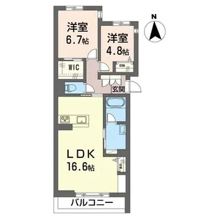グランコート浦和【1階】の間取り