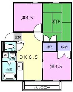 三重県伊賀市緑ケ丘東町【アパート】の間取り