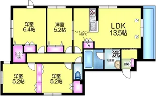 マリンハイツ北【1階】の間取り