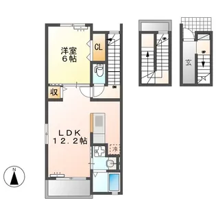 ブリッサ港西2【3階】の間取り