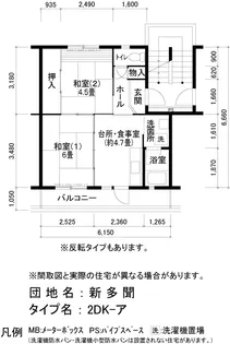 2DKの間取り画像