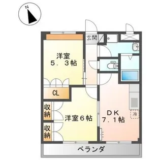 グリーンヒルズ曙【4階】の間取り
