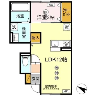 茨城県水戸市千波町【アパート】の間取り