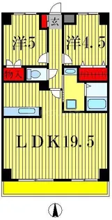 グランディス新八柱【4階】の間取り