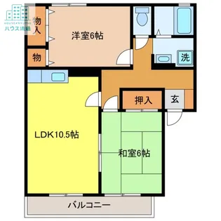 ロイヤルガーデン白岩 A棟【2階】の間取り