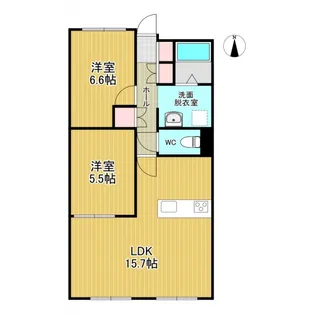 上杉パークマンション204号室【2階】の間取り