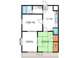 サンライズいわき【1階】の間取り