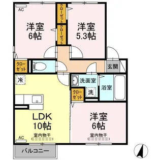 エグレット【2階】の間取り