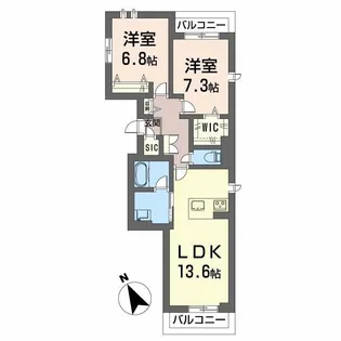 Kalmark海老塚【3階】の間取り