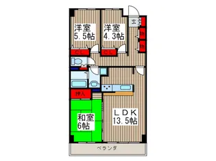 ガーデンシティ戸田【3階】の間取り