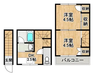 大阪府堺市堺区北三国ヶ丘町8【一戸建】の間取り