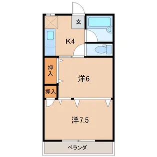 カホンハイツ【2階】の間取り