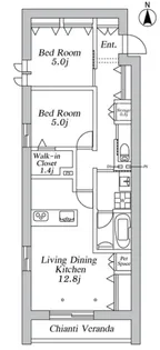 ザ カリフォルニアレジデンス【2階】の間取り