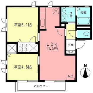ブリリアE【2階】の間取り