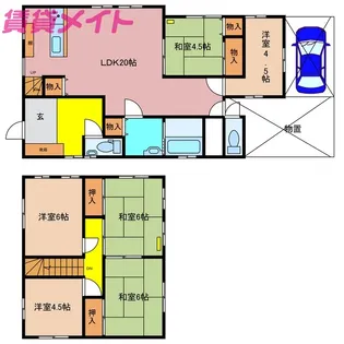 三重県四日市市富田浜町【一戸建】の間取り