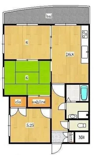 クオーレ羽衣【4階】の間取り