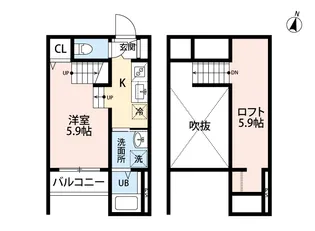 LIBRE八王寺B棟【2階】の間取り