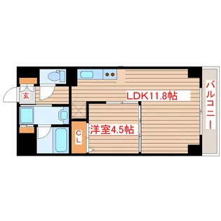 プラウドフラット河原町【6階】の間取り