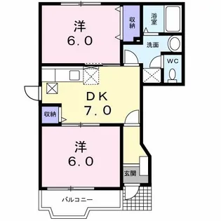 メゾンカネジョウ【1階】の間取り
