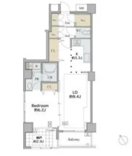 シャレール広尾 2号棟【5階】の間取り