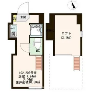 Marvelous court 椎名町【1階】の間取り