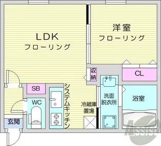 DAITO residence 中央区役所前【4階】の間取り