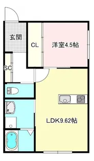 グラシエ土師 サウス【1階】の間取り