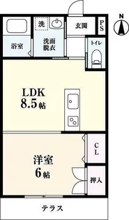 リゾート三日月 A棟【1階】の間取り